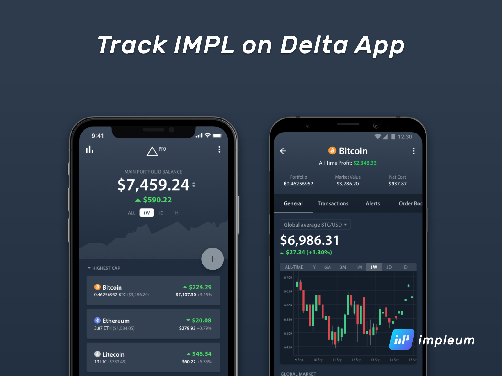 IMPL on Delta cryptocurrency portfolio tracker - Impleum