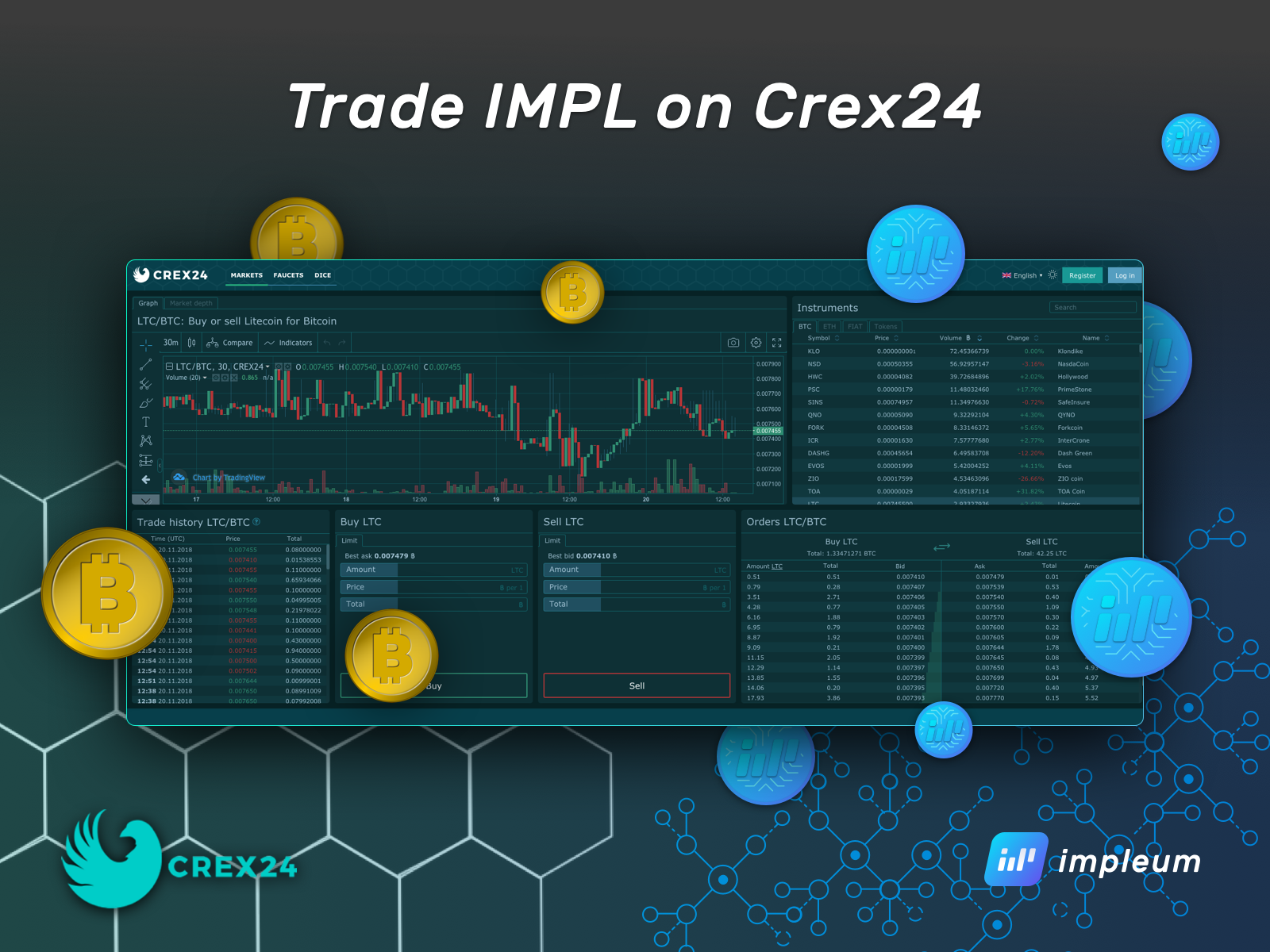 Trade IMPL on Crex24 - Impleum